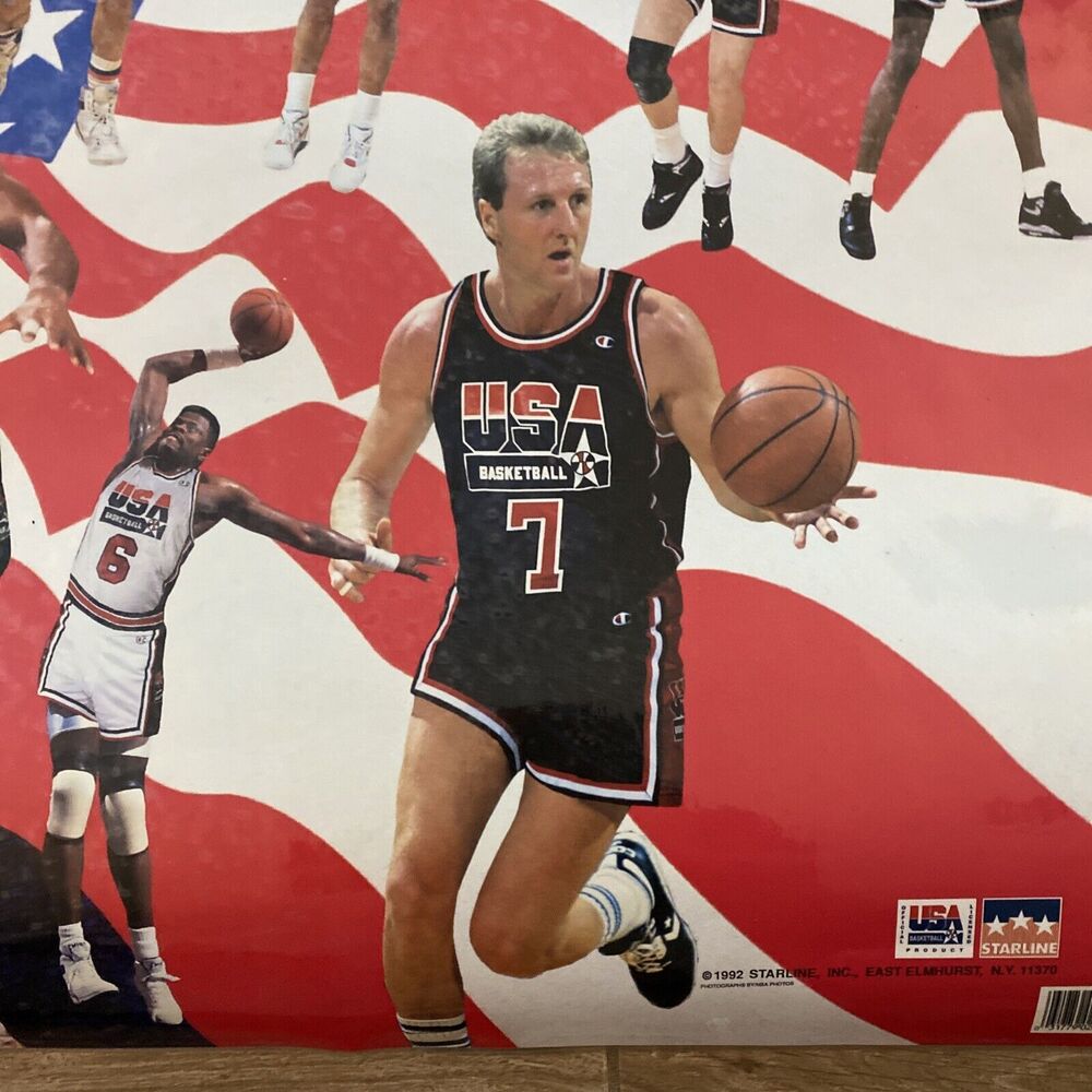 1992 STARLINE MICHAEL JORDAN & AMERICA’S DREAM TEAM OLYMPIC BASKETBALL POSTER - Picture 5 of 12